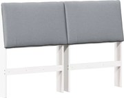 vidaXL Tăblie tapițată Gri deschis 140 cm Lemn de pin masiv