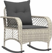 vidaXL Scaun balansoar de grădină cu perne, gri deschis, poliratan