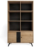 Bibliotecă neagră cu aspect de stejar 92x160 cm Natura - Marckeric