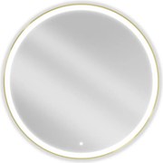 Mexen Esso oglindă de baie iluminată, rotundă 100 cm, LED 6000K, anti-aburire, ramă aurie - 9825-100-100-611-50