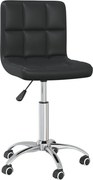 vidaXL Scaun de birou pivotant, negru, piele ecologică