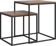 vidaXL Set măsuțe de cafea, 2 buc., lemn prelucrat și metal