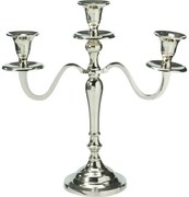 Sfeșnic metalic cu 3 brațe 29x10x30 cm, culoareargintiu, decor 1