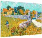 Tablou pe sticlă - Vincent van Gogh, Farmhouse in Provence, reproducere (70x50 cm)