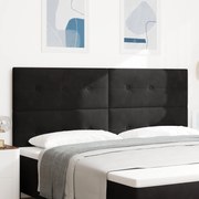 vidaXL Tăblie cap Pe perete cu headboard Manual Negru 200 cm Catifea