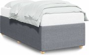 vidaXL Cadru de pat fără saltea, gri deschis, 90x200 cm, textil