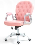 Scaun birou, inaltime reglabila, tapiterie piele PU, Roz