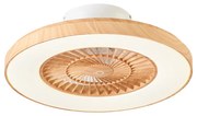 Ventilator de tavan cu imprimeu lemn cu efect de stea 60cm incl. LED Dimmable cu telecomandă - Climo