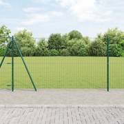 vidaXL Îngrădire cu stâlpi Verde 1.2 x 10 m Oțel