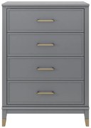 Comodă CosmoLiving by Cosmopolitan Westerleigh, 75 x 106 cm, gri