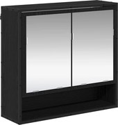 vidaXL Raft de perete cu raft Pe perete Stejar Negru 65 x 20 x 60 cm