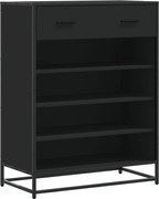 vidaXL Pantofar, negru, 75x38x97,5 cm, lemn prelucrat/metal