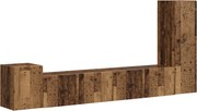 vidaXL Set comodă TV Pe perete 3 pcs Lemn vechi Lemn compozit