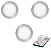 SET 3x plafonieră LED încastrată dimabilă TINUS LED/11W/230V Eglo 78736 + telecomandă