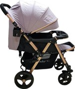 Carucior nou nascuti 2 in 1 BABY CARE™ PRO 511, Cadru aluminiu, Maner reversibil, Spatar reglabil in 5 trepte, Amortizoare, Frana picior,Pliabil , Gri
