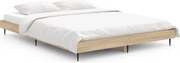 vidaXL Cadru de pat, stejar sonoma, 135x190 cm, lemn prelucrat