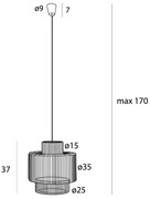 Lustră pe cablu MAXLIGHT P0586 LABRIZ 1xE27/15W/230V d. 35 cm bej