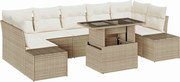 vidaXL Set de canapea cu pernă Manual 8 pcs Bej și crem poliratan