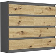 Comoda cu 8 sertare R-120-S8 - diferite variante de culoare antracit mix artisan
