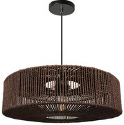 Lampă suspendată din iută și metal 60W Maro