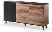 Comoda Random KM1 stejar wotan/negru - L160 x A40 x h82 cm