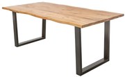 Masa dining dreptunghiulara Living Edge cu blat din lemn de stejar, 160 cm