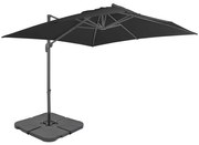 vidaXL Umbrelă de soare de grădină, bază portabilă, antracit