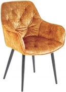 Set 2 scaune moderne Milano catifea galben mustar