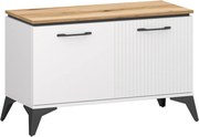 Pantofar de hol VELUTTO, alb/stejar, PAL, 91x39x55 cm