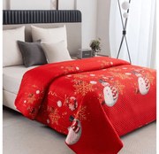 Cuvertura de pat WHITE SNOWMAN, rosu Dimensiune: 220 x 240 cm