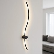 Aplica LED de perete, design ondulat, 38W total, L ≈ 1000 mm, temperatură reglabilă 3000K–6500K, negru – model 59093/1000