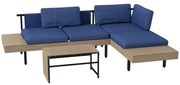 Outsunny Set de Mobilier de Gradina cu 3 Piese, cu Canapea | Aosom Romania