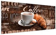 Tablou cu cafea și croissanți (120x50 cm), în 40 de alte dimensiuni noi