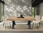 MASA BIG FAMILY, picior X - BLAT STEJAR RUSTIC, PICIOR GRI ANTRACIT - 180 cm/90 cm