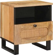 vidaXL Dulap de noapte natural 40 x 33 x 46 cm Lemn de mango solid