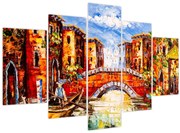 Tablou - Pictură în ulei a orașului III. (150x105 cm)