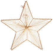 Stea metalică suspendată Golden Glow, 30 x 29 cm,10 LED-uri