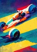 Ilustrație Formula 1 yellow purple, Justyna Jaszke