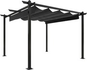 vidaXL Pavilion de grădină, acoperiș retractabil, antracit, 3x3 m