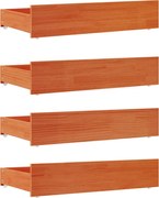 vidaXL Sertare pentru pat, 4 buc., maro ceruit, lemn masiv pin