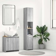 vidaXL Dulap de baie, sonoma gri, 30x30x183,5 cm, lemn prelucrat