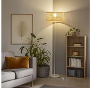 Brilagi - Lampă de podea LED CERIA, 1 x E27, 40W, 230V, Ø 40 cm, bambus/alb