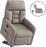 vidaXL Fotoliu electric rabatabil cu ridicare, gri taupe, textil