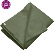 vidaXL Prelată 260 g/m², verde, 4x4 m, HDPE