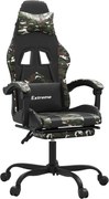 vidaXL Scaun de gaming cu suport picioare negru/camuflaj piele eco