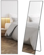 HOMCOM Oglindă Verticală din Metal, 50x2x161.5 cm, Negru | Aosom Romania