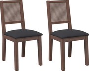 vidaXL Scaune sufragerie cu perne 2 buc. cauciuc din lemn masiv maro