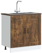 vidaXL Dulap de bază pentru chiuvetă &quot;Kalmar&quot; stejar afumat lemn