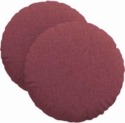 vidaXL Perne de Șezut 2 pcs Roșu Vin Ø40 x 13 cm țesătură
