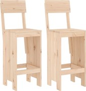 vidaXL Taburete de bar, 2 buc., 40x48,5x115,5 cm, lemn masiv de pin